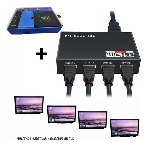 Kit Propabox + Spliterhdmi Para Até 4tvs