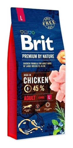 Alimento Brit Brit Premium by Nature Adult Large para perro adulto de raza grande sabor pollo en bolsa de 15kg