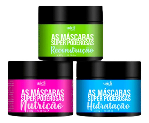 Kit 3 Máscaras As Super Poderosas Widi Care 300g