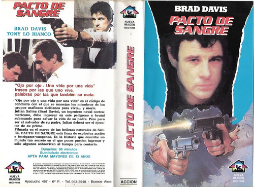 Pacto De Sangre Vhs Brad Davis Tony Lo Bianco Vhs Nuevo