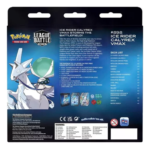 Jogo de Cartas POKEMON Pkm Calyrex Vmax League Battle Deck