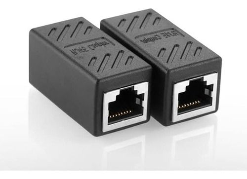 2 Piezas Conector De Acoplador Rj45 Adaptador De Extensio...