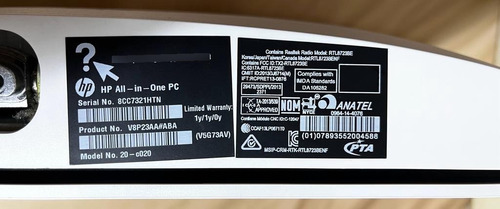 Computadora Hp All-in-one - 20-c020 (energy Star) (Usado)