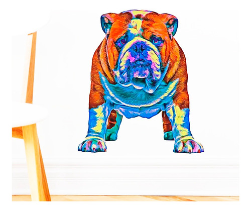 Vinilo Adhesivo Pared Decorativo Perro Raza Bulldog 100cms