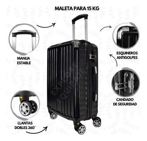 Maleta 24 Pulgadas Ligera 15 A 20 Kg Doble Llantas Candado