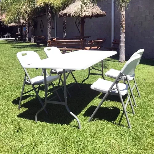 Mesa Camping Plegable Plástico 1.80 Jardín Hogar Lusqtoff