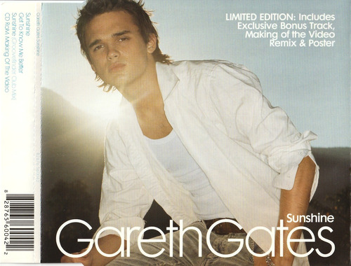 Gareth Gates Sunshine Cd Single Enhanced Limit Edit + Poster