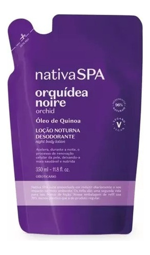 Refil Orquídea Noire Loção Noturna Corporal Oboticario 350ml