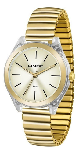 Relogio Lince Feminino Lrg4484p C1kx Dourado Analogico