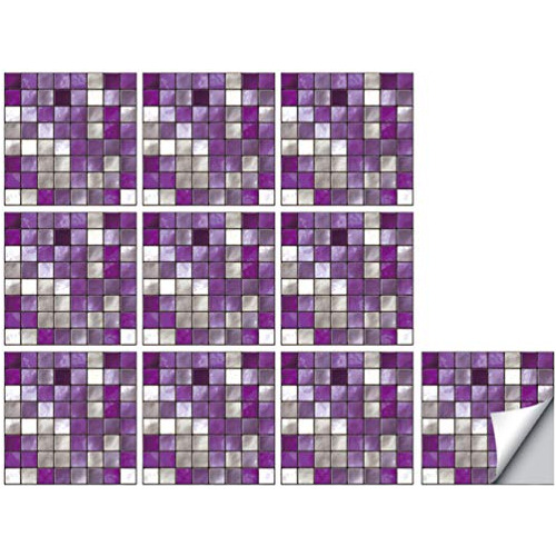 10 Piezas De Pegatinas De Azulejos De Mosaico 3d Autoad...