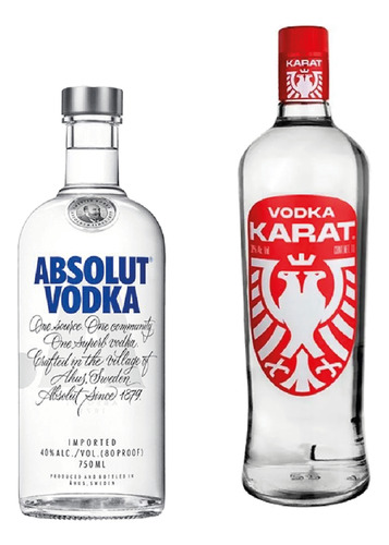 1 Absolut Azul 700 Ml Y 1 Vodka Karat 1 Lt