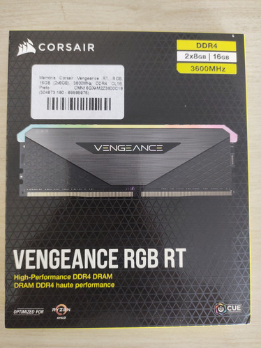 Memória Ram Corsair Rgb. 8gb Cada (2 Pentes) 3600mhz (Usado)