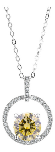 3ct Moissanita Collar De Diamantes Plata Esterlina Cadena