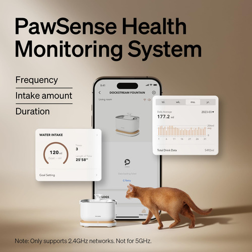 Fonte De Água Cat Petlibro Dockstream 2,5 L Com Monitorament