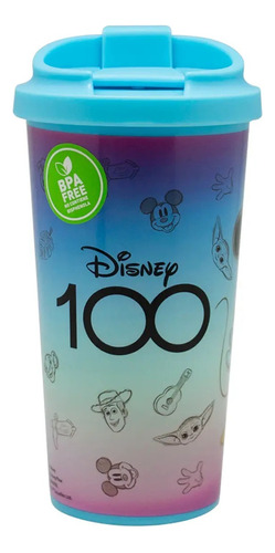 Mug Con Tapa Disney 100 Años Stitch Minnie Marca Titanio