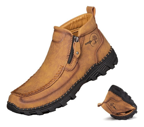 Botas De Hombre De Estilo Mocasines Zapatos De Cuero Cómodos