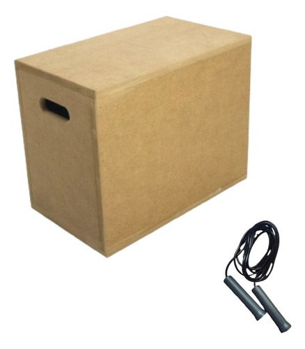 Kit Cajon De Salto Reforzado 30x40x50 + Soga De Saltar Fit