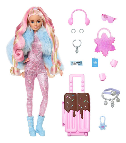 Muñeca Barbie Extra Fly  Viajera Outfit De Nieve Invernal