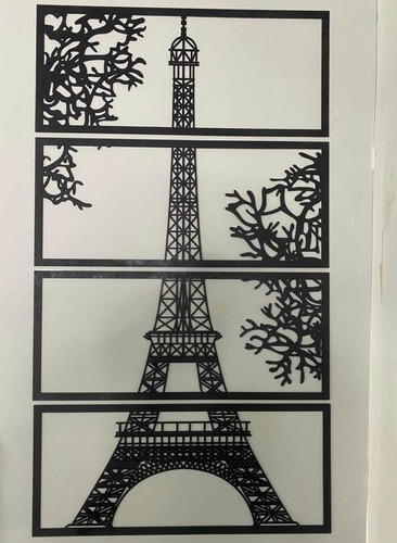 Cuadro Decorativo En Madera Mdf Torre Eiffel