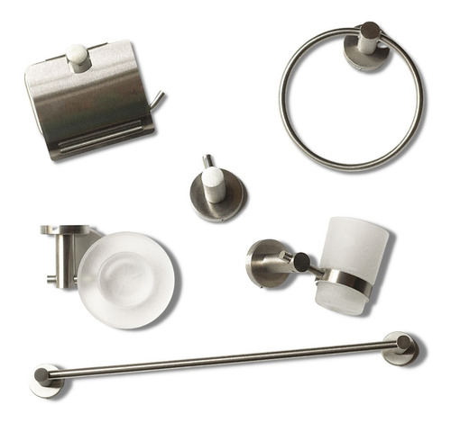 Imagen 1 de 10 de Kit Accesorios Baño 100% Acero Inoxidable 304 / Avos - Hera