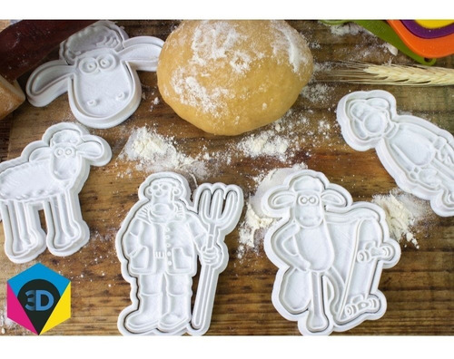 Imagem 3 de 7 de Cortador De Biscoito Shaun O Carneiro 5 Peças