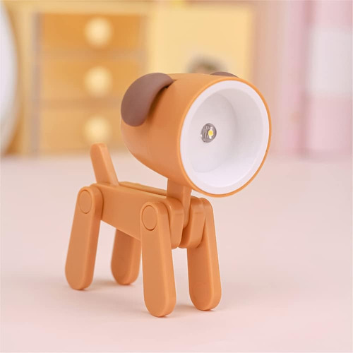 Yzbao - Mini Lámpara De Escritorio Led Con Forma De Animales Estructura Naranja Oscuro Pantalla Blanco