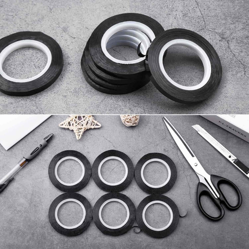 Pack De Rollos De Cinta Audab, 1/4'', Color Negro, X6 Piezas
