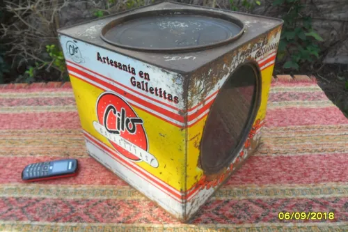 Antigua Lata De Galletitas Cilo Con Visor De Almacen Boliche (Usado)