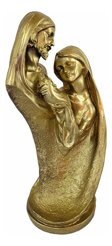 Sagrada Familia En Busto Oro Brillante Decoración Religiosa