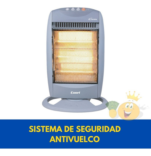 Estufa Halógena Eléctrica Cuori 1200w 3 Posiciones