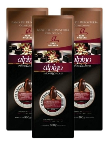 Chocolate Alpino Lodiser En Tabletas Semiamargo X 500gr