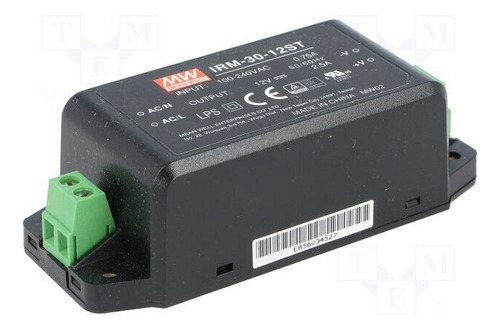 Mean Well Irm-30-12st Enclosed 12v 2.5a Ac Dc Power Supp Aac