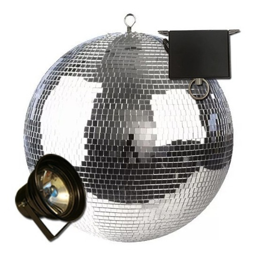Esfera Espejada Bola 30 + Motor + Spot Par 36 General Elect