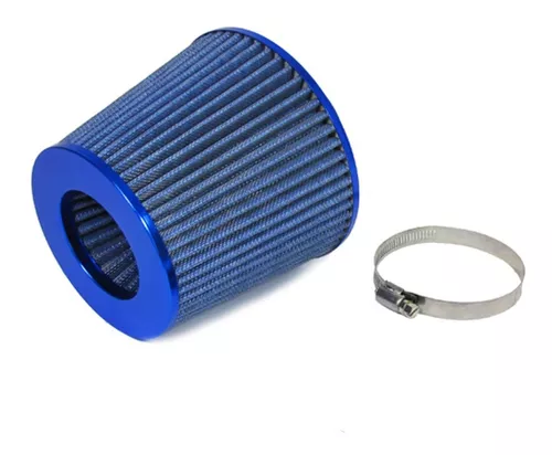 Filtro de aire cónico de 76 mm, 89 mm, 101 mm, filtro de aire cónico  universal para Racing Sport Auto 3 tamaños en uno (azul)