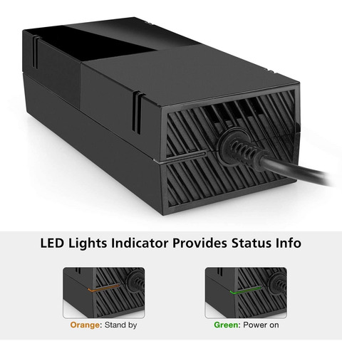 Imagen 4 de 9 de Ladrillo De Fuente De Alimentación Xbox One Con Cable De Ali