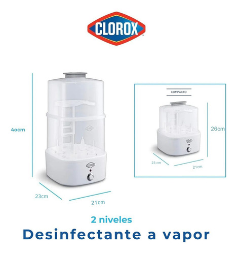 Limpiador Desinfectante A Vapor Clorox Multiusos 2 Niveles