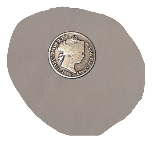 Moneda España Filipina 20 Centimos 1865 Isabel 2 De Plata 