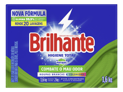 Roups Em Pó Brilhnte Cix 1,6 Kg Higiene Antibc