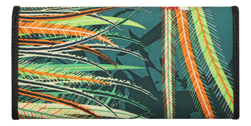 Cartera De Bolsillo Pineda Covalin Diseño Arte Plumaria Color Verdecbosap