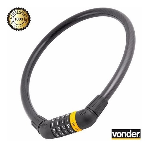 Imagem 3 de 4 de Corrente Cadeado C/ Segredo Senha Moto Bicicleta 60cm Vonder