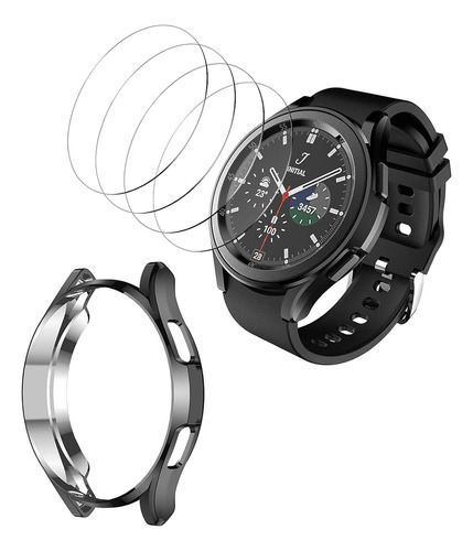 4 Láminas Vidrio + Carcasa Para Samsung Galaxy Watch 42mm