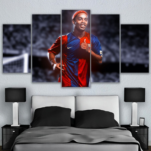 5 Cuadros Ronaldinho Barcelona Futbol Arte  Canvas 150x84cm