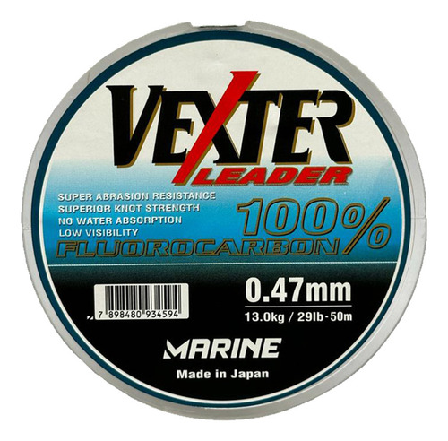 Linha Pesca Transparente Marine Sports 0,47mm Vexter Leader