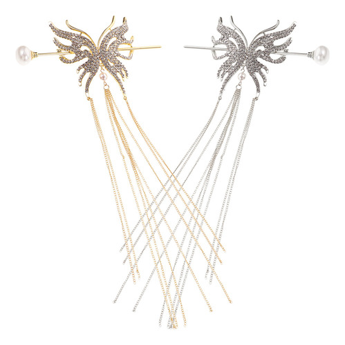 2pcs Cepillo Secador De Pelo Con Forma De Mariposa Y Perla