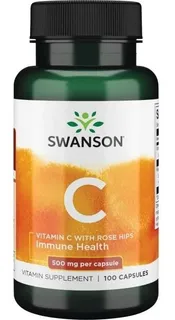Vitamina C + Rose Hip 500mg Importada Eua 100caps Original
