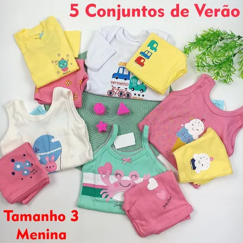 KIT Roupas De Crianças 5 Conjuntos de Verão Regatas De Menina