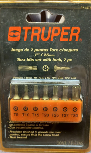 Puntas Torx C/seguro 25 Mm Corta Truper