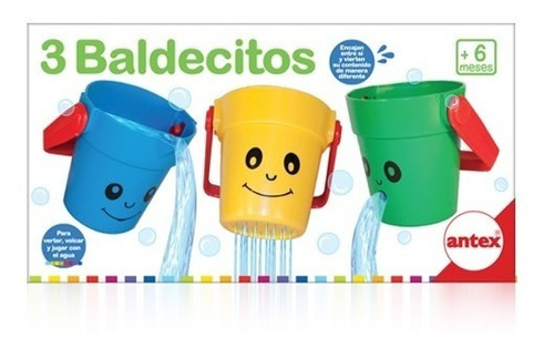 3 Baldecitos Juego Para Agua Baño Antex 2615