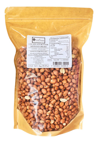 Cacahuate Crudo Natural Con Cutícula 1kg - Punto Granel