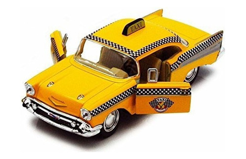 1957 Chevy Bel Air Taxi Cab Yellow Kinsmart 5360d 140 Escala